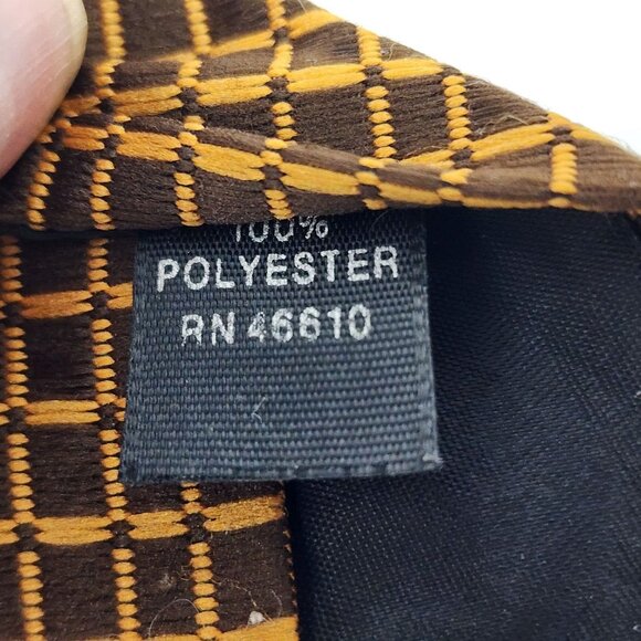 Rockabilly Geometric Necktie Tie Orange Brown Polyester 55"L 3"W VTG MCM Retro - Picture 8 of 8